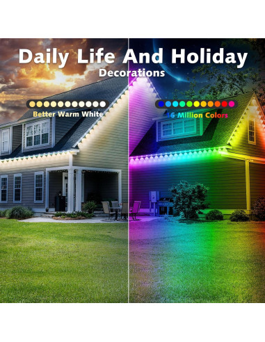 Luces LED RGB 30.48m SINLEY para Exterior con Control App