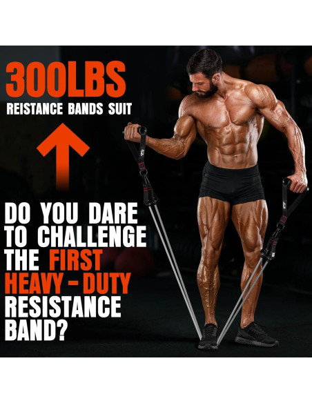Bandas de Resistencia Pesadas COOBONS 300LBS con Mangos Bandas de Resistencia Pesadas COOBONS 300LBS con Mangos