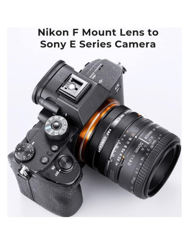 Adaptador de Montura K&F Concept NIK-NEX IV para Lentes Nikon F a Sony E