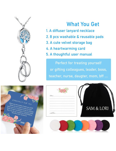 Lanyard Difusor de Aromas SAM & LORI Árbol de la Vida 86.36 cm
