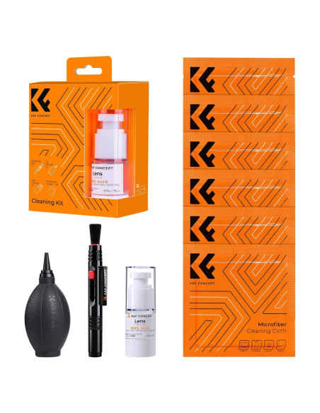 Kit de Limpieza de Lentes K&F Concept 9-en-1 para Cámaras y Móviles Kit de Limpieza de Lentes K&F Concept 9-en-1 para Cámaras y Móviles