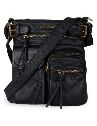 Bolso Cruzado Montana West de Cuero Vegano con 9 Bolsillos