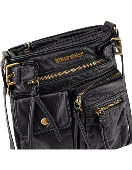 Bolso Cruzado Montana West de Cuero Vegano con 9 Bolsillos Bolso Cruzado Montana West de Cuero Vegano con 9 Bolsillos