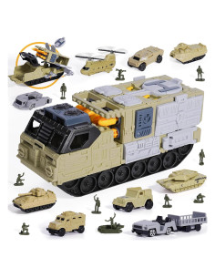 Juguete Militar Tanque XDUOYJOY 9 Vehículos y Misiles