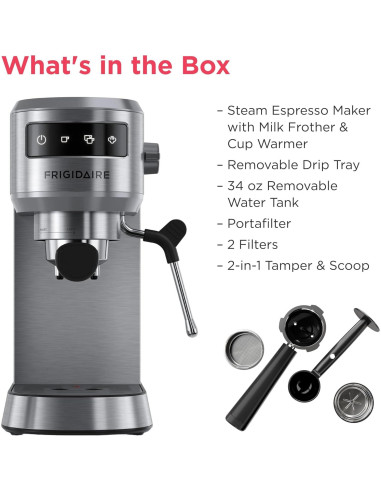 Máquina de Espresso al Vapor Frigidaire FREM100SS 20 Bar Acero Inoxidable