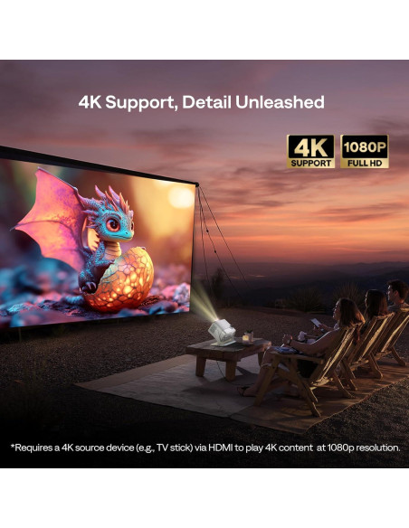Proyector inteligente Aurzen BOOM Mini 4K WiFi Bluetooth 500 Lúmenes Proyector inteligente Aurzen BOOM Mini 4K WiFi Bluetooth 500 Lúmenes