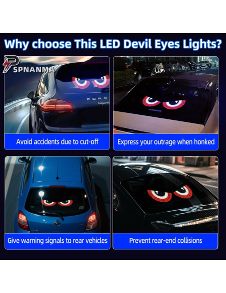 Luces LED Ojos del Diablo SPNANMA para Parabrisas - Rojo y Blanco Luces LED Ojos del Diablo SPNANMA para Parabrisas - Rojo y Blanco