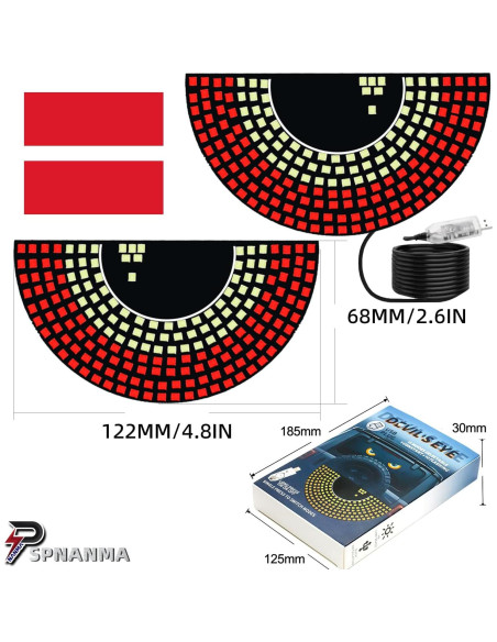 Luces LED Ojos del Diablo SPNANMA para Parabrisas - Rojo y Blanco Luces LED Ojos del Diablo SPNANMA para Parabrisas - Rojo y Blanco