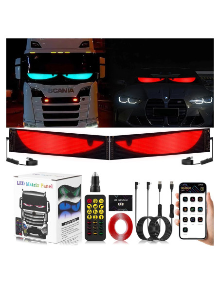 Luces Ojos Demonio LED Programables LeadGoods 60cm x 12cm Luces Ojos Demonio LED Programables LeadGoods 60cm x 12cm