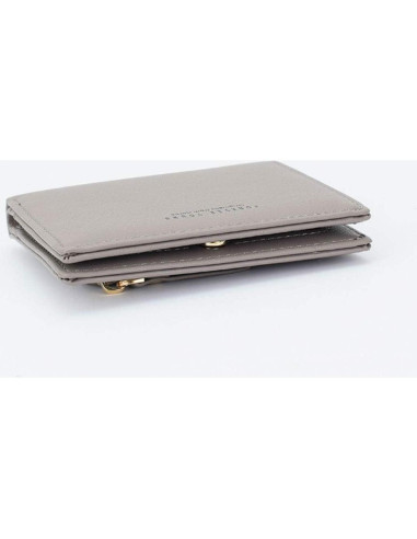Cartera Bifold de Cuero Sintético para Damas Gris