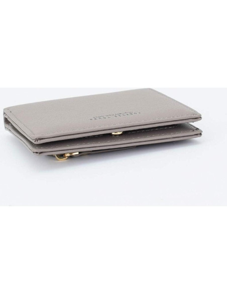 Cartera Bifold de Cuero Sintético para Damas Gris Cartera Bifold de Cuero Sintético para Damas Gris
