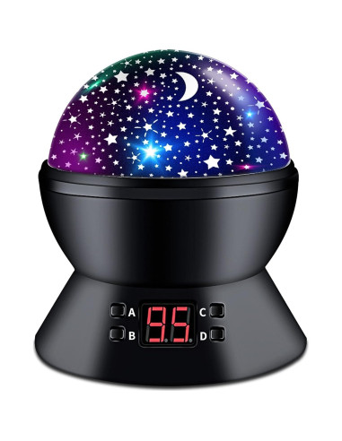 Proyector de Estrellas ANTEQI Luz Nocturna 15 cm Negro