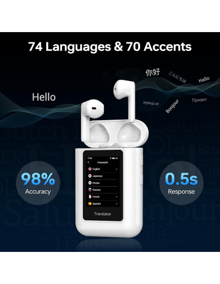 Auriculares Traductores ANFIER A8 AI en Tiempo Real 144 Idiomas Auriculares Traductores ANFIER A8 AI en Tiempo Real 144 Idiomas