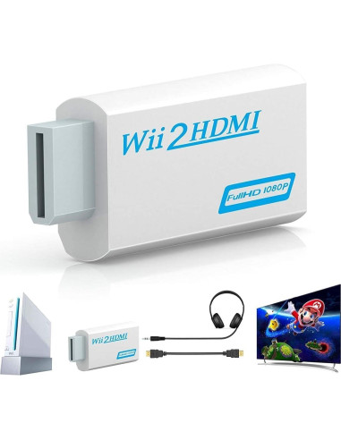 Adaptador HDMI BD&M para Wii, Conexión Directa y Audio 3.5mm