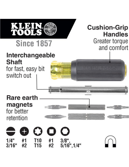 Destornillador Múltiple Magnético Klein Tools 32500MAG 11 en 1 Destornillador Múltiple Magnético Klein Tools 32500MAG 11 en 1