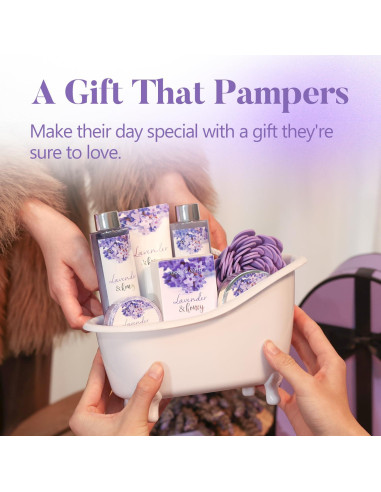 Juego de Regalo de Baño Lavanda Body & Earth 8 Piezas