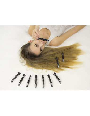 Clips para Cabello HH&LL - Dientes Anchos Doble Bisagra - 10 Unidades