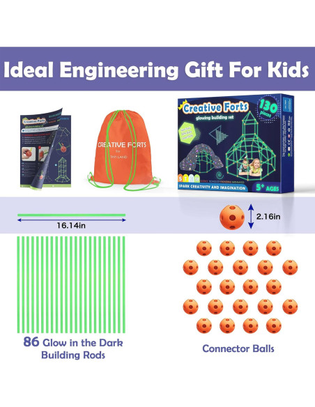 Kit de Construcción de Fortalezas Brillantes Tiny Land 130 Piezas Kit de Construcción de Fortalezas Brillantes Tiny Land 130 Piezas