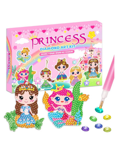 Kit de Llaveros de Arte de Diamante Labeol - Princesa para Niños
