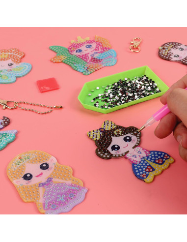 Kit de Llaveros de Arte de Diamante Labeol - Princesa para Niños