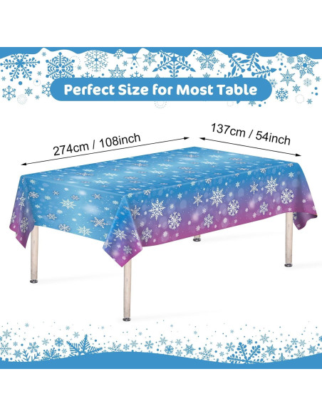 Mantel Desechable Rectangular PERFQU Frozen 274x137 cm 3 Pcs Mantel Desechable Rectangular PERFQU Frozen 274x137 cm 3 Pcs