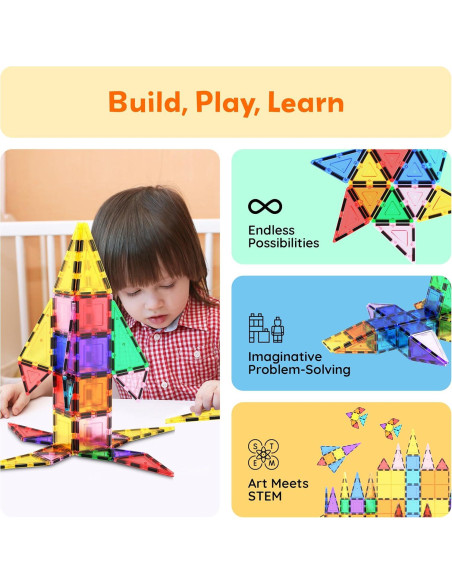 PicassoTiles 101 Piezas Azulejos Magnéticos Juego Educativo PicassoTiles 101 Piezas Azulejos Magnéticos Juego Educativo