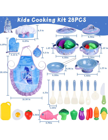 Juego de Cocina Magic4U para Niños 28 Piezas Chef Infantil Juego de Cocina Magic4U para Niños 28 Piezas Chef Infantil