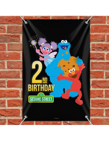 Banner de Cumpleaños Plaza Sésamo 84cm x 56cm - Graphics & More