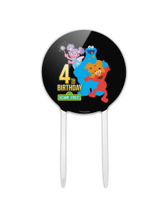 Adorno de Pastel Acrílico Plaza Sésamo Número 4 18.42 cm