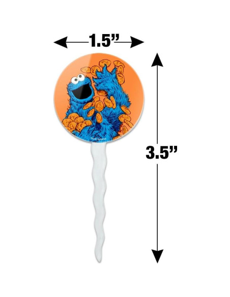 Juego de Palillos para Cupcakes Sesame Street - Set de 6 Juego de Palillos para Cupcakes Sesame Street - Set de 6