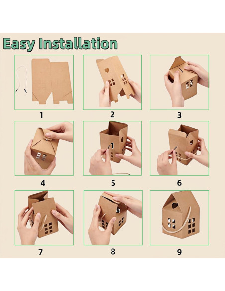Cajas de Caramelo HAN SHENG 30 Pcs Papel Kraft Casa Cajas de Caramelo HAN SHENG 30 Pcs Papel Kraft Casa