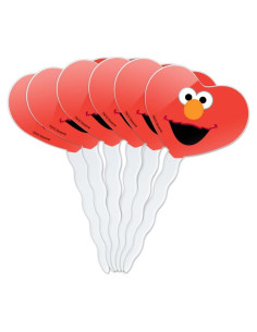 Conjunto de Palillos de Cupcake Corazón Elmo Graphics 6 Pzas
