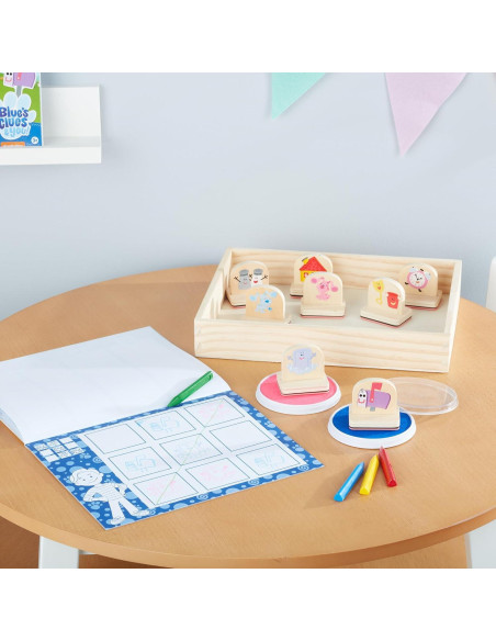 Set de Sellos de Madera Melissa & Doug Pistas de Blue y Tú - 15 Piezas Set de Sellos de Madera Melissa & Doug Pistas de Blue y Tú - 15 Piezas