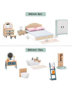 Juego de Muebles de Madera Goli 24 Piezas Baño y Dormitorio 2