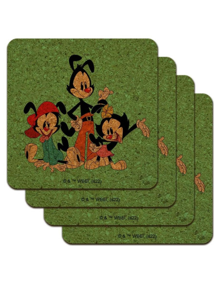 Conjunto de 4 Posavasos de Corcho Animaniacs - Multicolor Conjunto de 4 Posavasos de Corcho Animaniacs - Multicolor