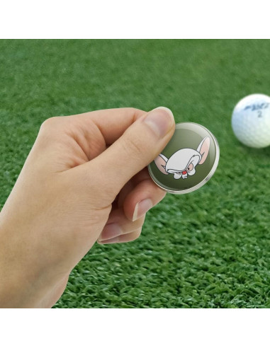 Marcador de Bola de Golf Metal Pinky y el Cerebro 3.8cm