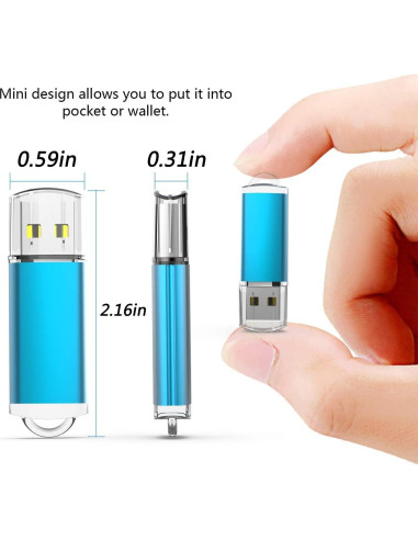 K&ZZ Paquete de 5 Unidades Flash USB 64GB Multicolor