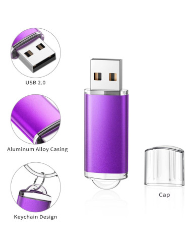 K&ZZ Paquete de 5 Unidades Flash USB 64GB Multicolor