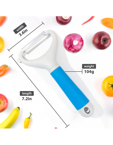 Pelador de Verduras y Frutas Li & Zhao Y Azul Ergonómico