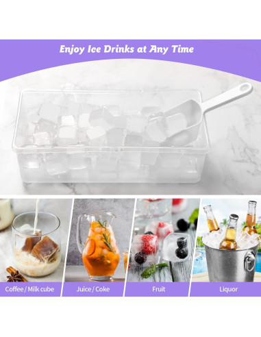 Bandeja de Hielo de Silicona CZWL&HG 36 Cubos con Tapa
