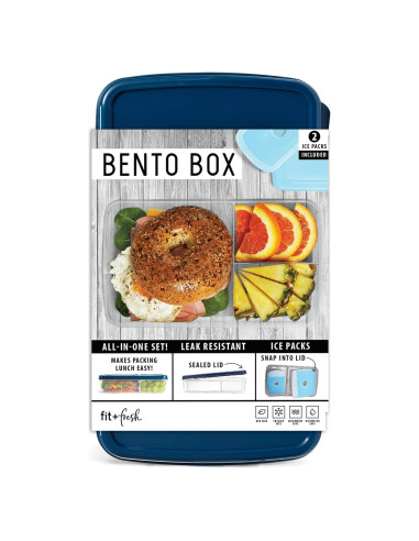 Fit & Fresh Caja Bento Marino 1.84L con 2 Paquetes de Hielo