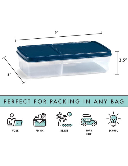 Fit & Fresh Caja Bento Marino 1.84L con 2 Paquetes de Hielo Fit & Fresh Caja Bento Marino 1.84L con 2 Paquetes de Hielo