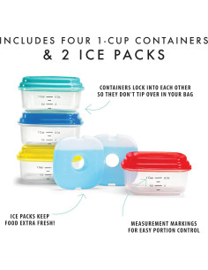 Contenedores de Plástico 8 oz Fit & Fresh 4pk A Prueba de Fugas 2