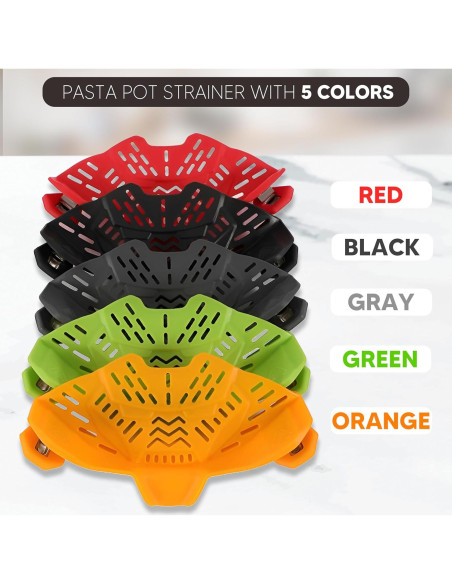 Colador de Olla para Pasta SAMUSAI de Acero Inoxidable Negro Colador de Olla para Pasta SAMUSAI de Acero Inoxidable Negro