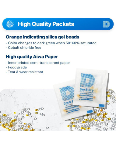 Paquetes de Gel de Silica Seco & Seco 3g - 200 Unidades