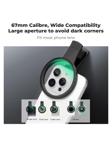 Filtro de Difusión Negra 1/4 K&F Concept 67mm para Teléfono