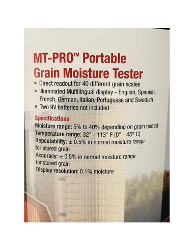 Tester de Humedad Digital AgraTronix MT-Pro para Granos