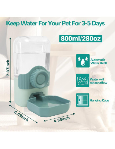Botella de Agua Automática Chebet 800ml para Mascotas Pequeñas