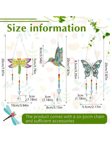 Kit de Arte de Diamante Jetec 3 Piezas Adorno Colgante DIY