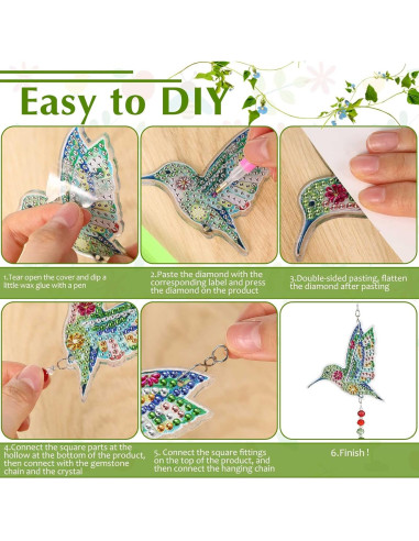 Kit de Arte de Diamante Jetec 3 Piezas Adorno Colgante DIY